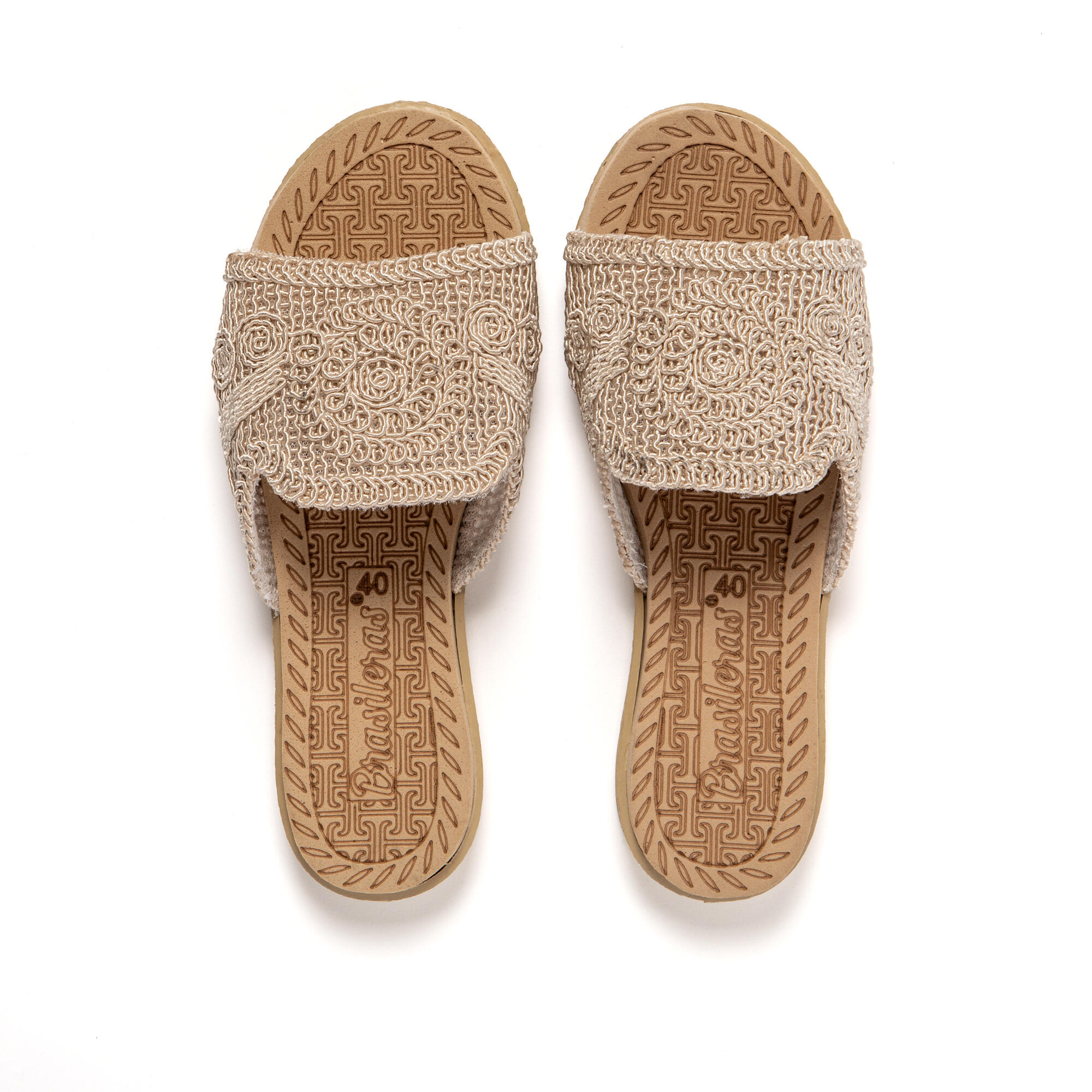 Sandali donna Brasileras Beige con suola in gomma 6/7