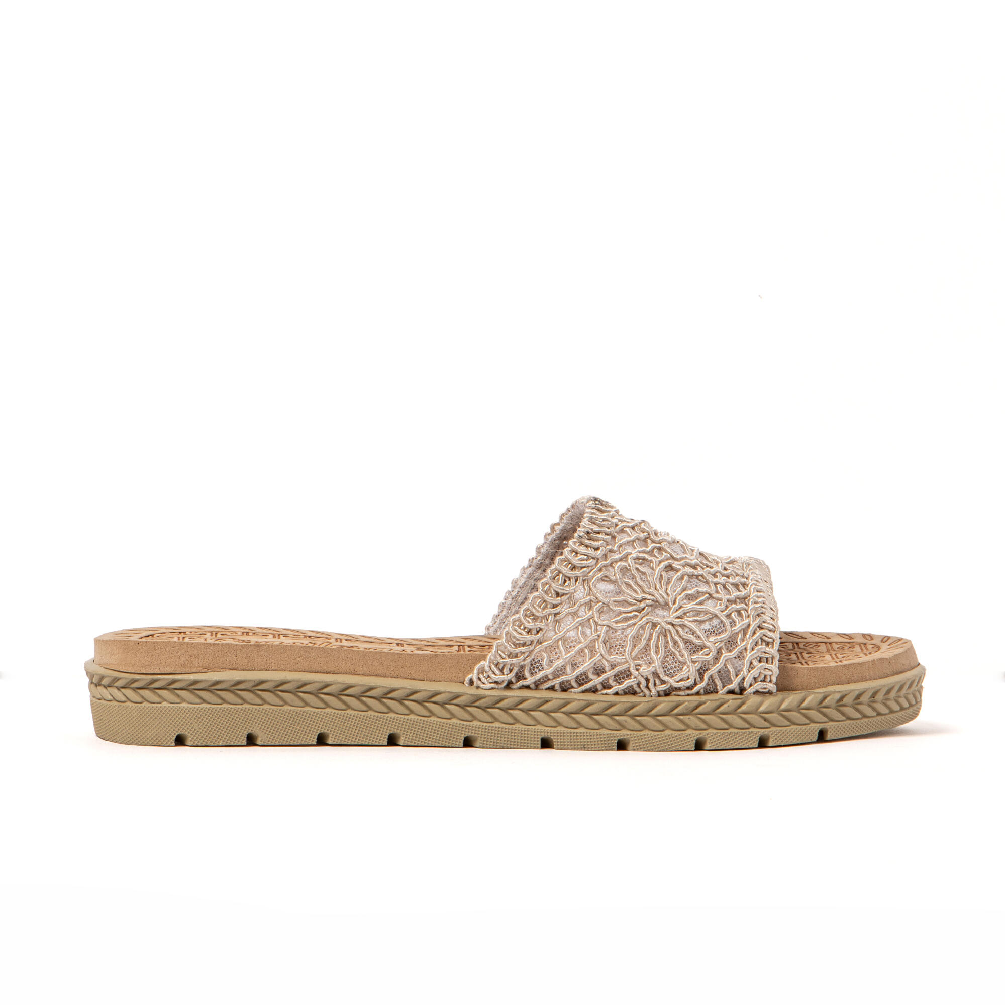 Sandali donna Brasileras Beige con suola in gomma 3/7