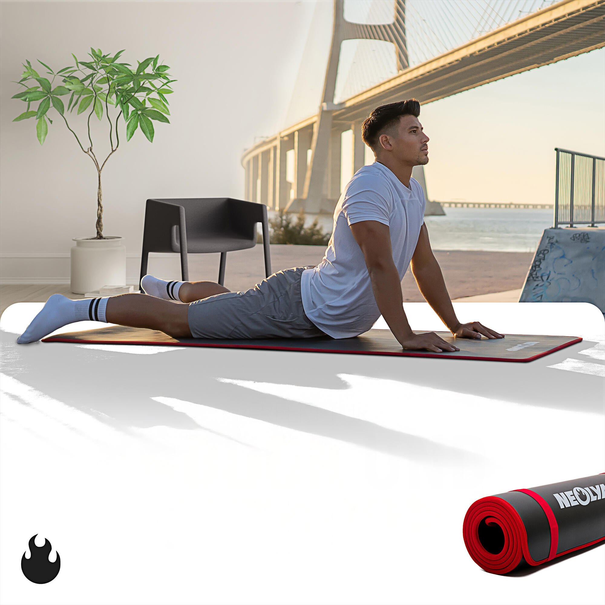 Fitnessmatte – Extra dicke Sportmatte,  gelenkschonende Trainingsmatte - 61cm 6/7