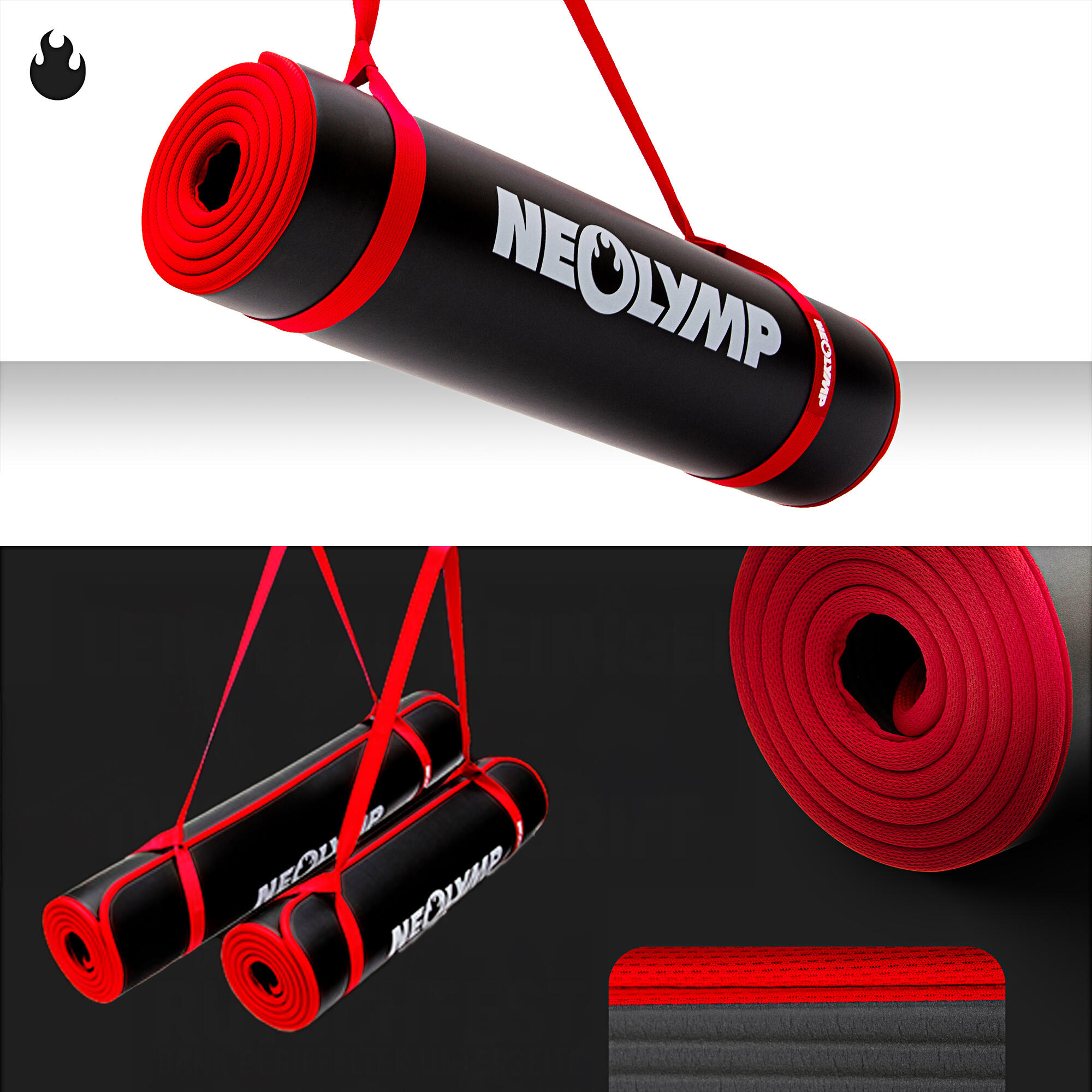 Fitnessmatte – Extra dicke Sportmatte,  gelenkschonende Trainingsmatte - 61cm 3/7