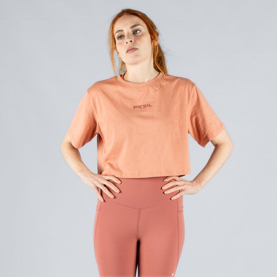 T-shirt crop mulher oversized de manga curta – coleção rise