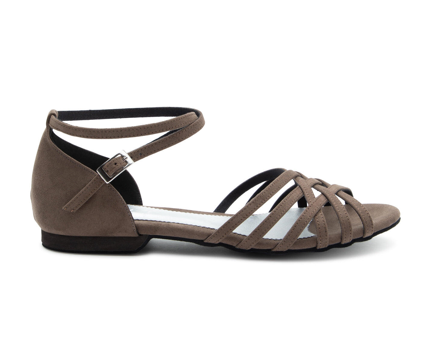 DANCING QUEENS DQ02 Dancing Queens Dance Shoes Grey Suede Flat Sole