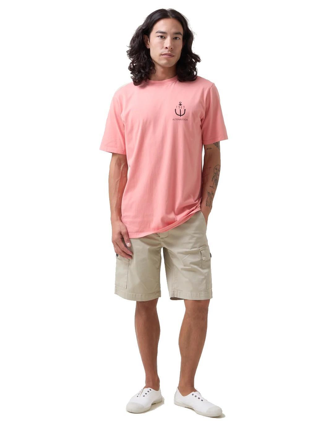 T-Shirt für Männer Altonadock Terrakotta Koralle 3/4