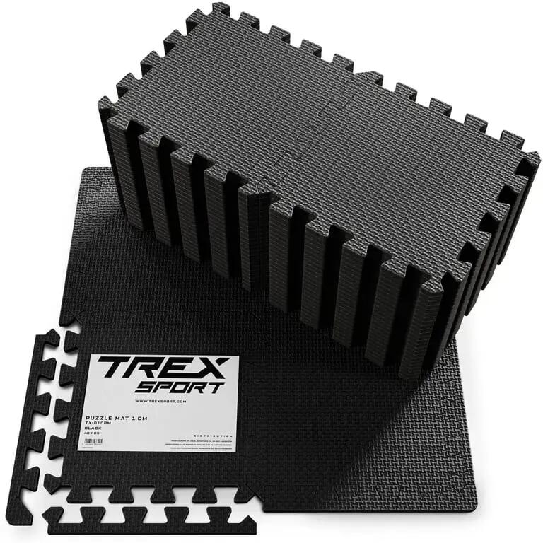 EVA пъзел постелка TX-010PM 48 бр. 10 мм 3,84 м² черна