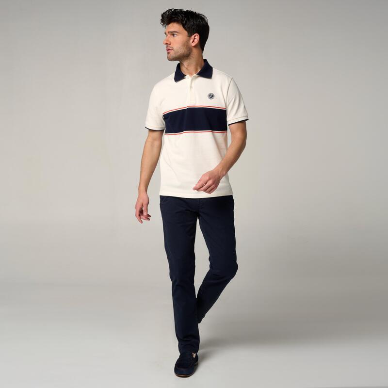 Polo Heritage Homme Roland-Garros - Ecru et Marine
