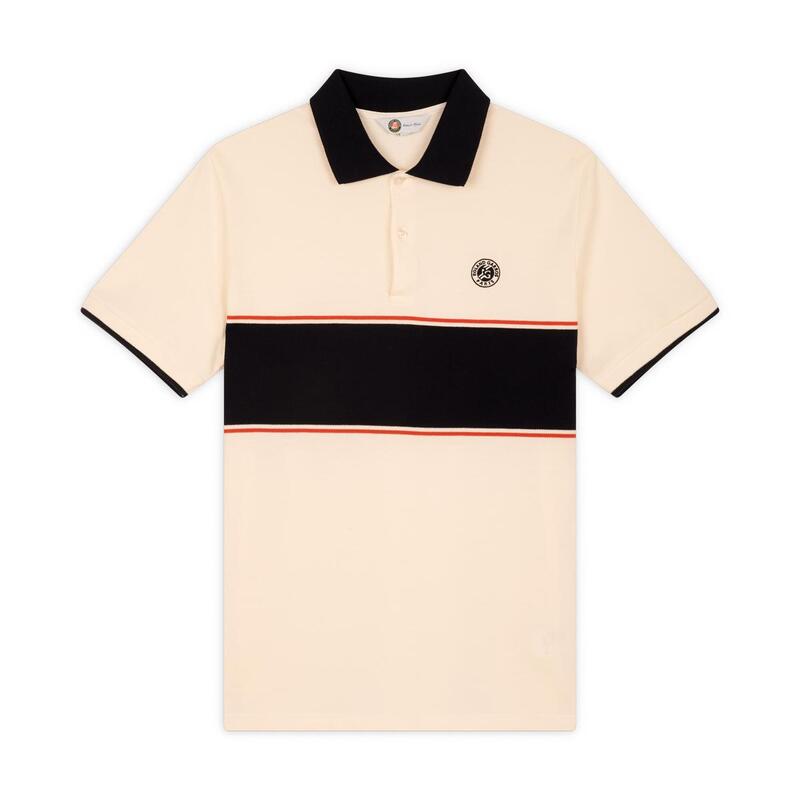 Polo Heritage Homme Roland-Garros - Ecru et Marine