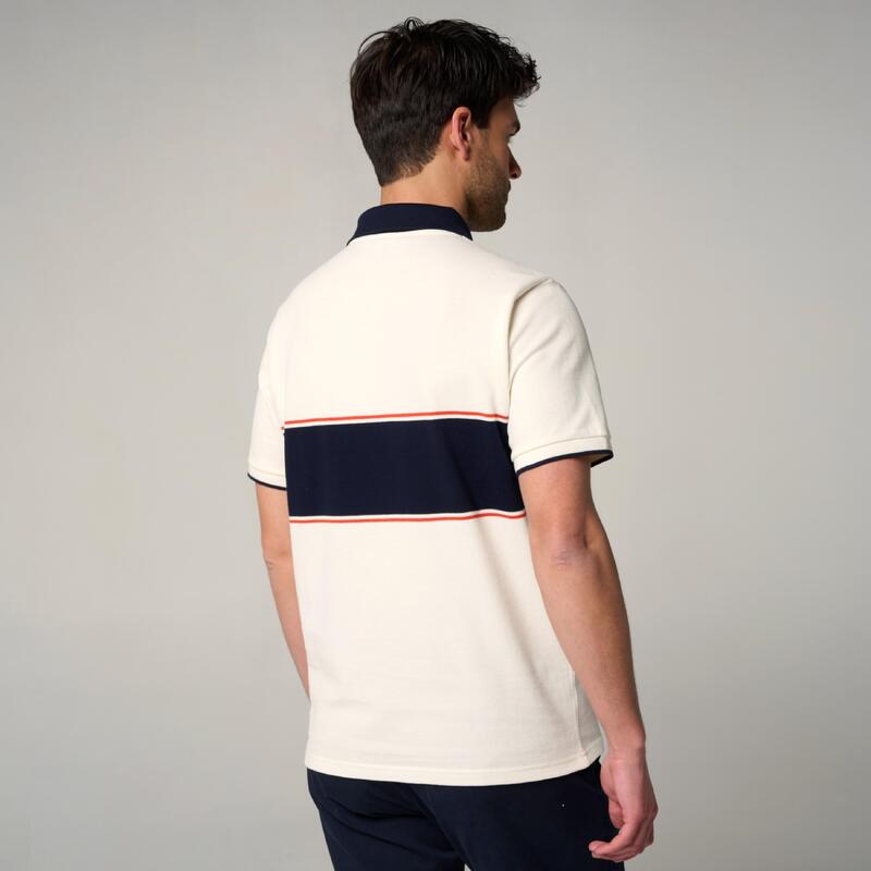 Polo Heritage Homme Roland-Garros - Ecru et Marine