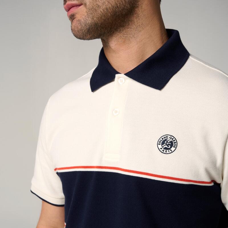 Polo Heritage Homme Roland-Garros - Ecru et Marine