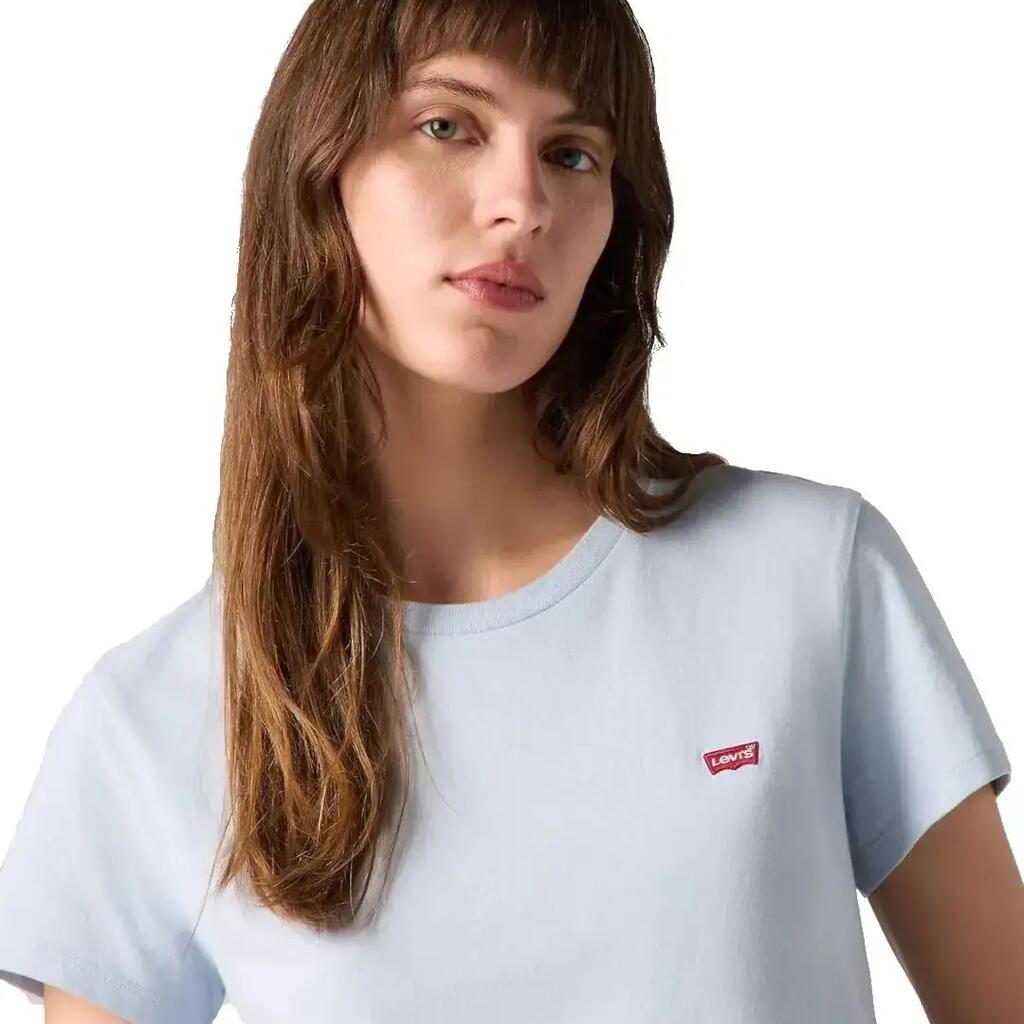 Woman's Levi's Small Logo Blue T-shirt.