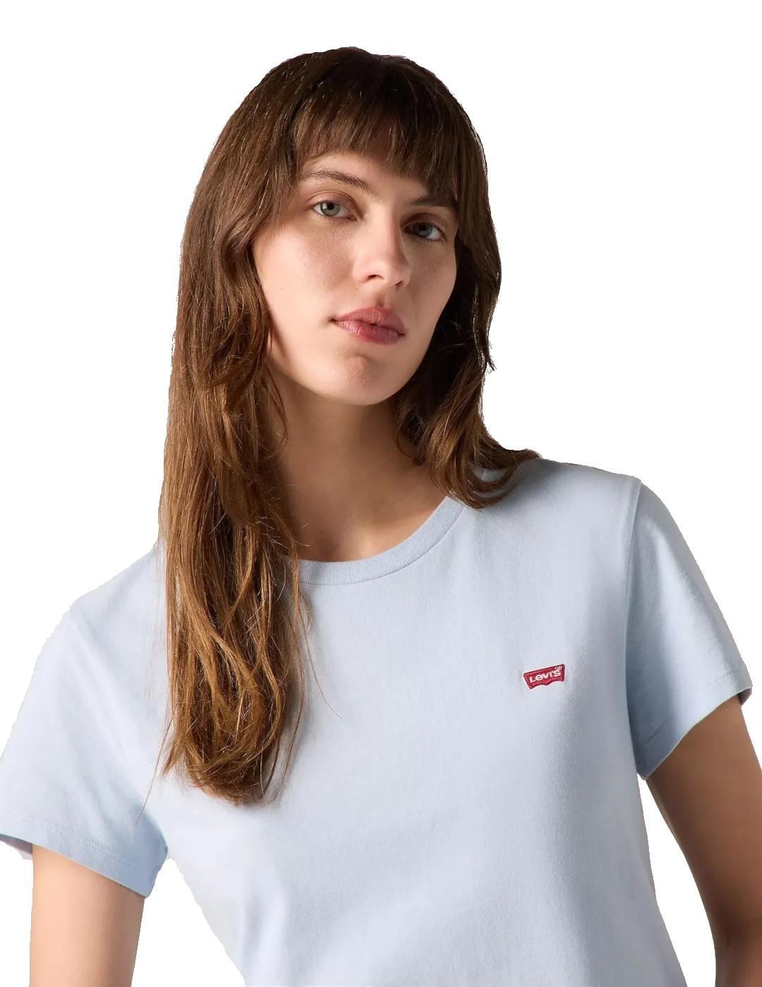 T-shirt pour femme Levis Logo petit Bleu. 2/5