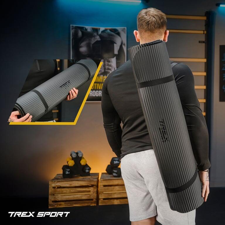 Mata fitness do ćwiczeń jogi pilatesu Trex Sport 190x80cm czarna 10mm 5/7