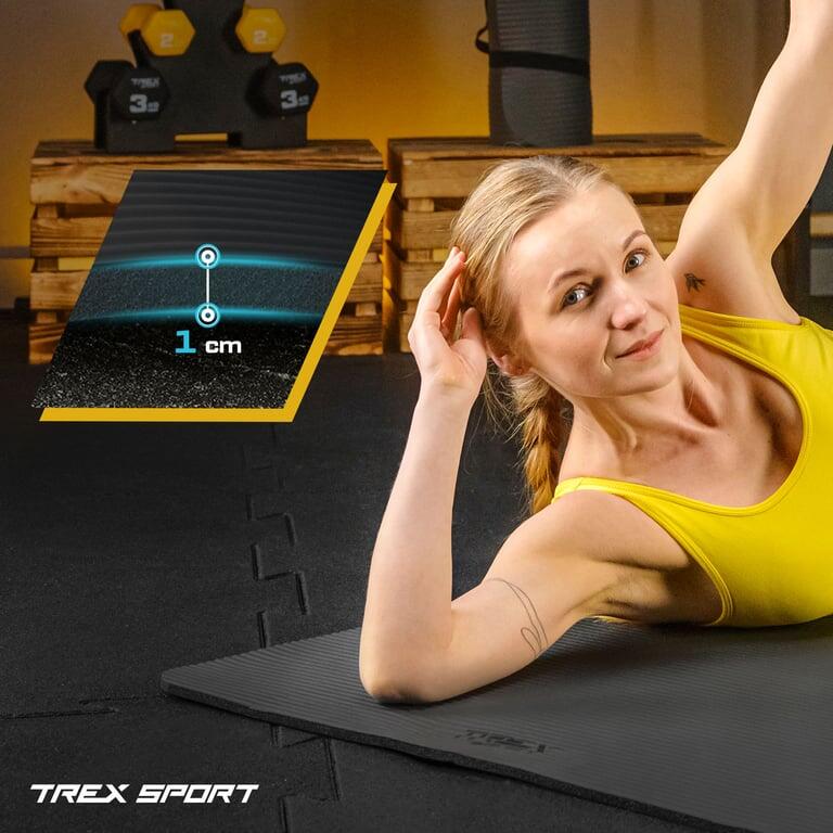 Mata fitness do ćwiczeń jogi pilatesu Trex Sport 190x80cm czarna 10mm 4/7