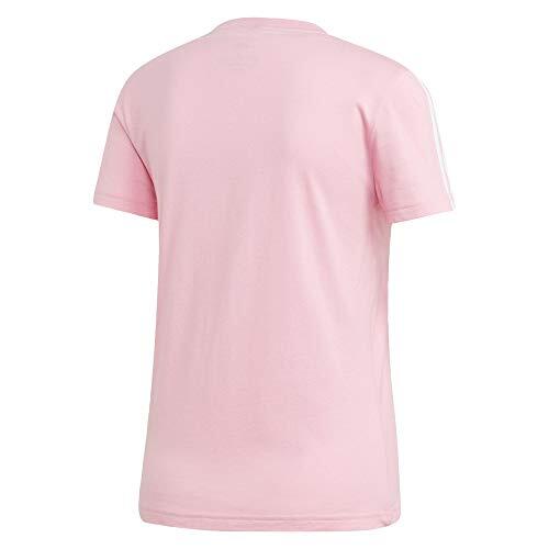 T-Shirt Donna Adidas Essentials 3-Stripes Slim in Rosa/White 2/5