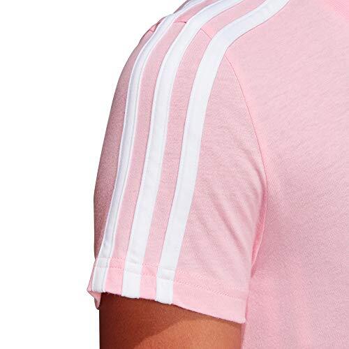T-Shirt Donna Adidas Essentials 3-Stripes Slim in Rosa/White 4/5