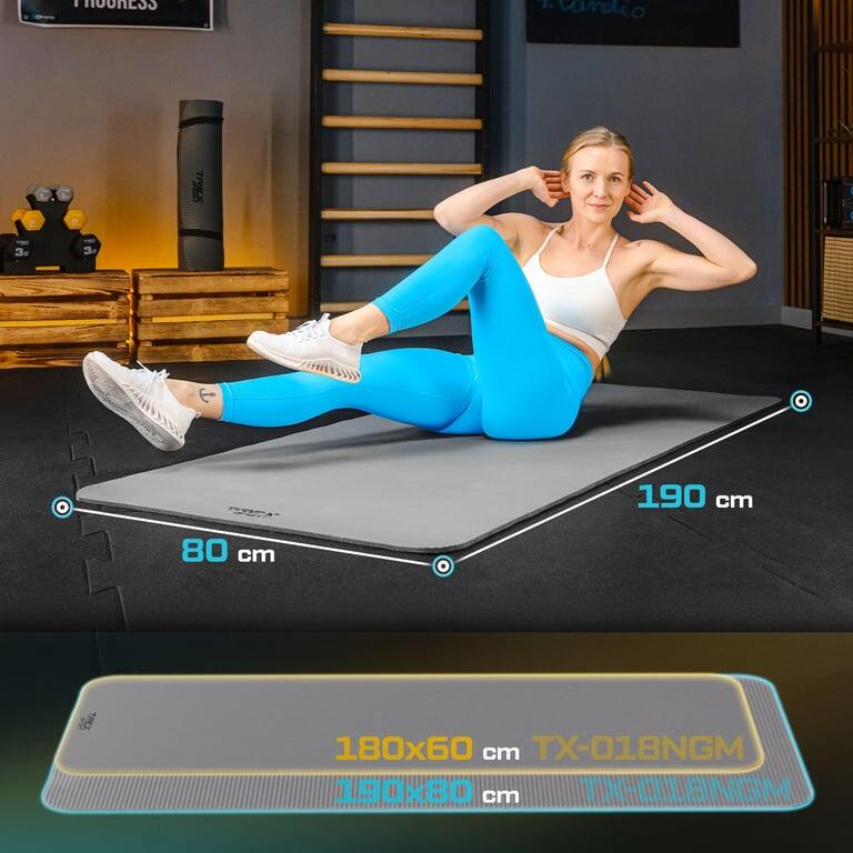 Mata fitness do ćwiczeń jogi pilatesu Trex Sport 190x80cm szara 10mm