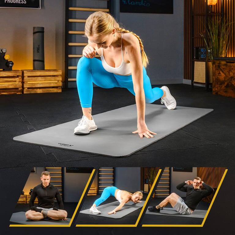 Tapis de fitness yoga et pilates 10 mm Trex Sport 190×80 cm gris 6/7