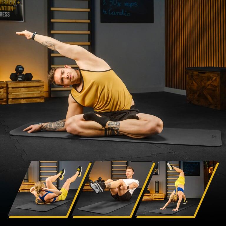 Mata fitness do ćwiczeń jogi pilatesu Trex Sport 180x60cm czarna 10mm 6/7