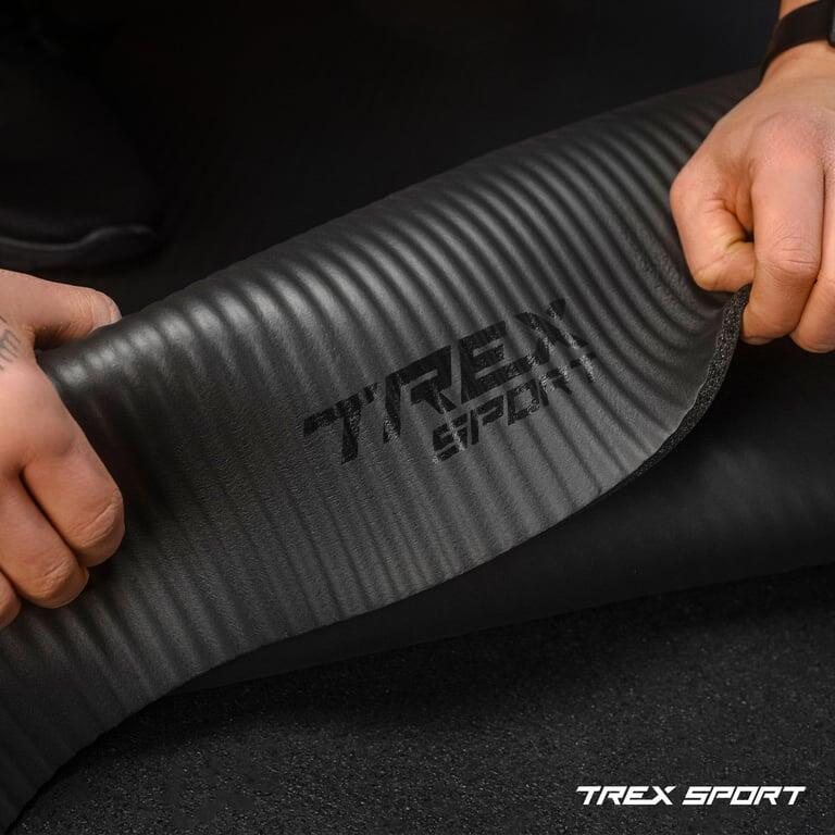 Mata fitness do ćwiczeń jogi pilatesu Trex Sport 180x60cm czarna 10mm 3/7