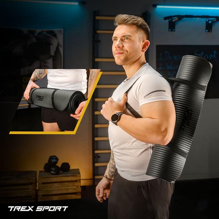 Mata fitness do ćwiczeń jogi pilatesu Trex Sport 180x60cm czarna 10mm 5/7