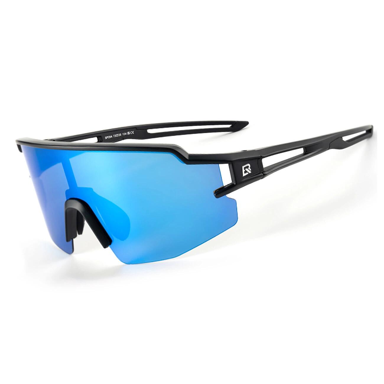 ROCKBROS Occhiali da ciclismo polarizzati con protezione UV lenti blu - Nero
