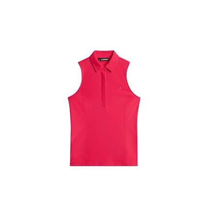 J. Lindeberg Dena Sleveless Top, Polo de golf sans manches pour femmes, Fuchsia