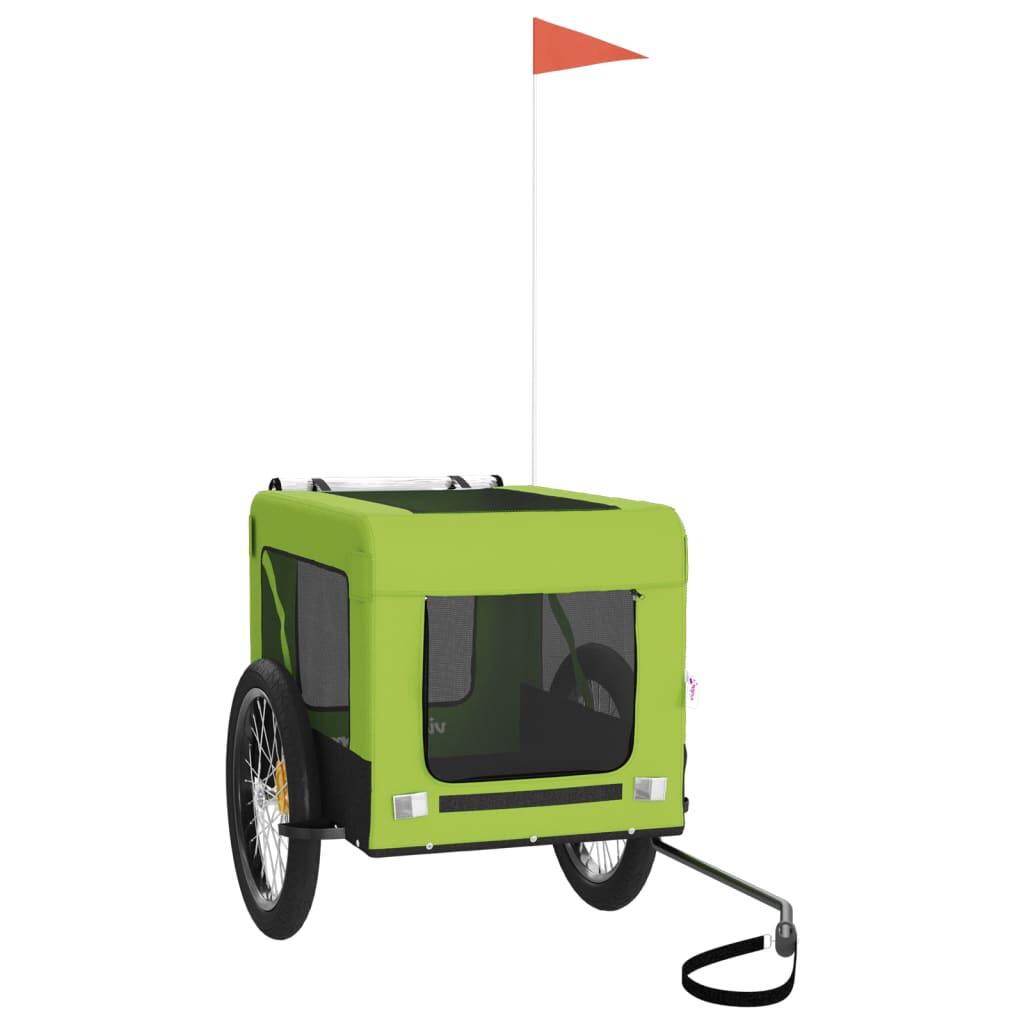 Remorque à vélo pour chiens VidaXL - Durable et confortable vert et noir 3/4