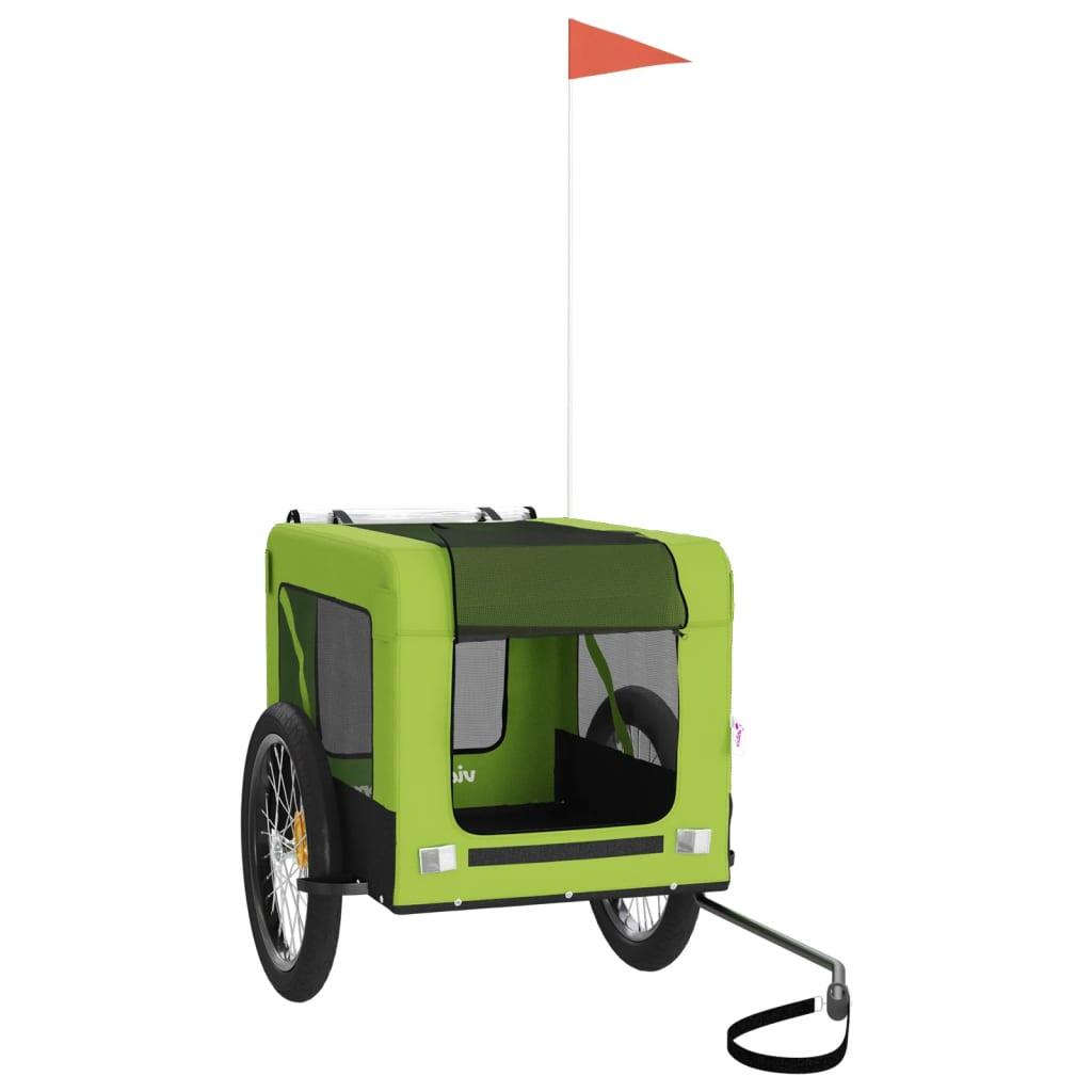 Remorque à vélo pour chiens VidaXL - Durable et confortable vert et noir 2/4