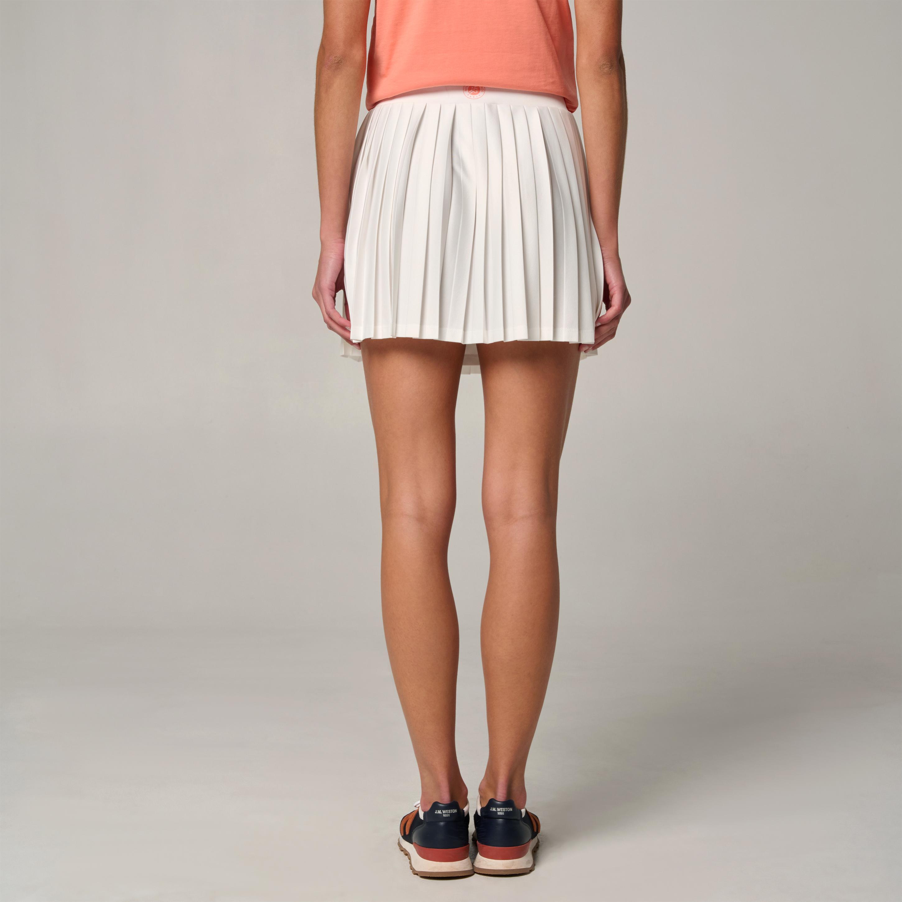 Jupe plissée Sporty Chic Femme Roland-Garros - Ecru 3/4
