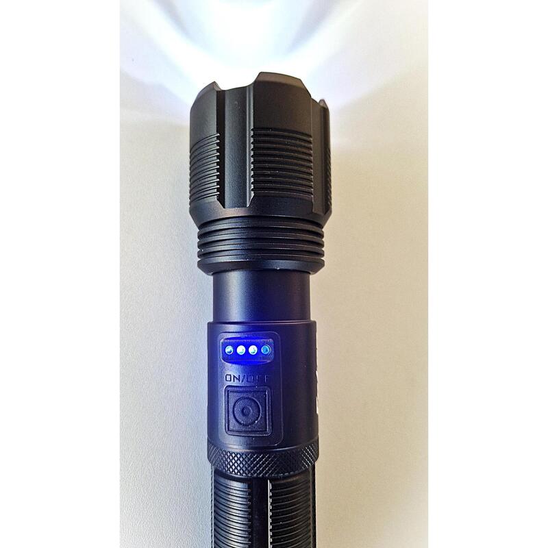 Lanterna premium Foton Super 0433 USB-C, cu zoom, LED 10W, aluminiu
