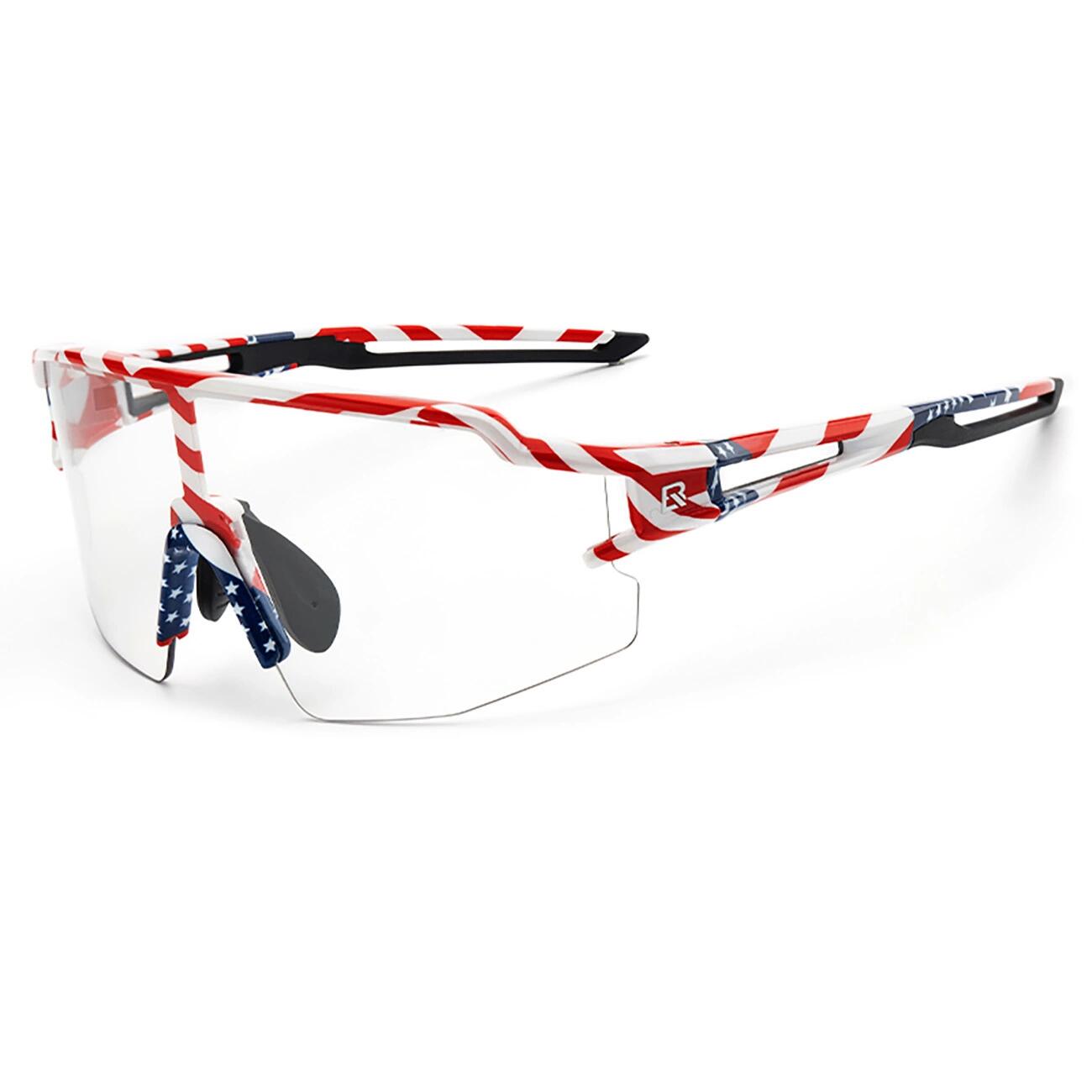 ROCKBROS Photochromic cycling glasses with UV protection and USA design - White