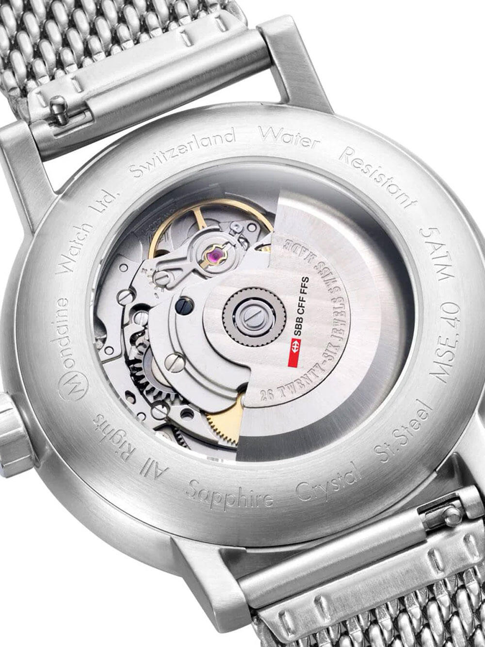 Herrenuhr Mondaine MSE.40610.SM, Automatic, 40mm, 5ATM 4/4