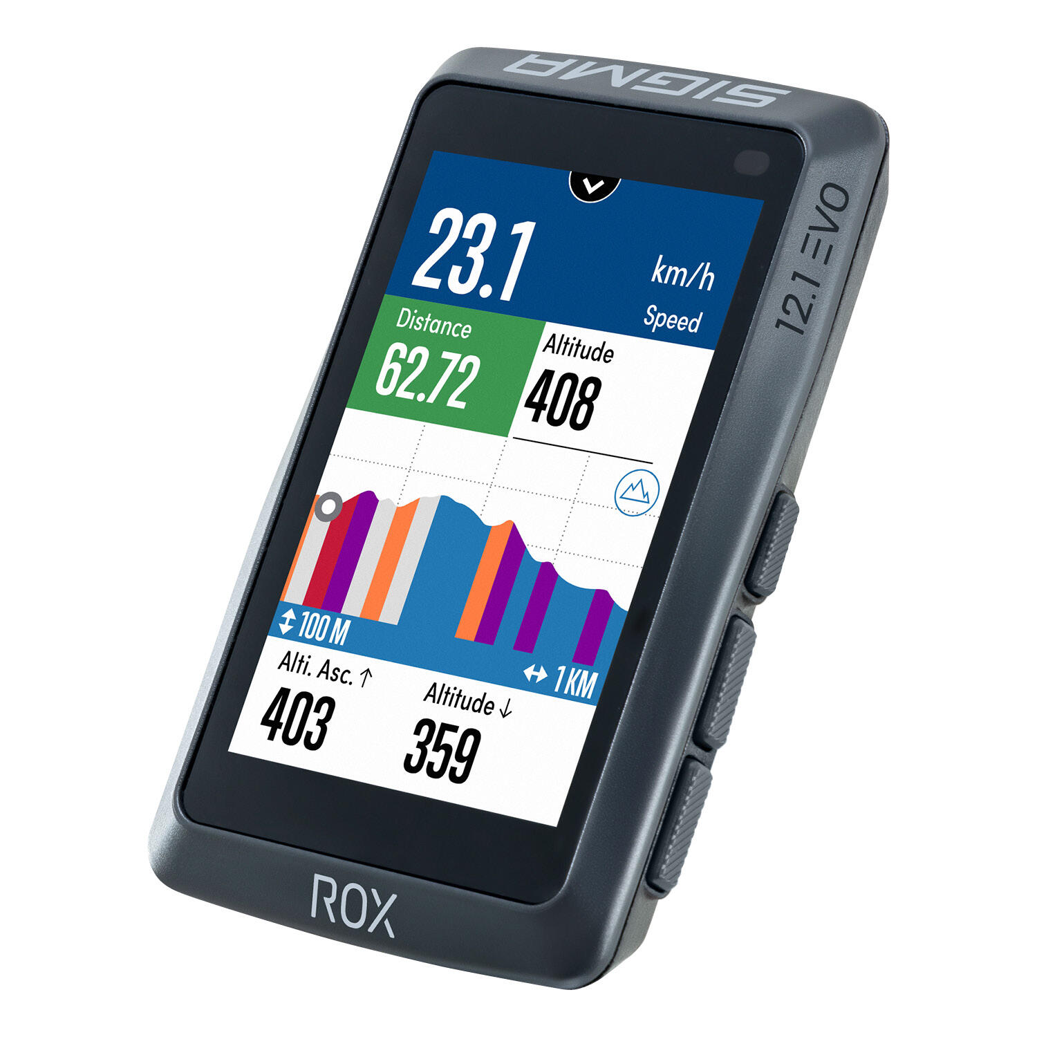 GPS-FAHRRADCOMPUTER ROX 12.1 EVO SCHWARZ 3/8