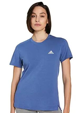 T-shirt de sport ADIDAS AEROREADY Designed 2 Move pour femmes - Bleu/Blanc
