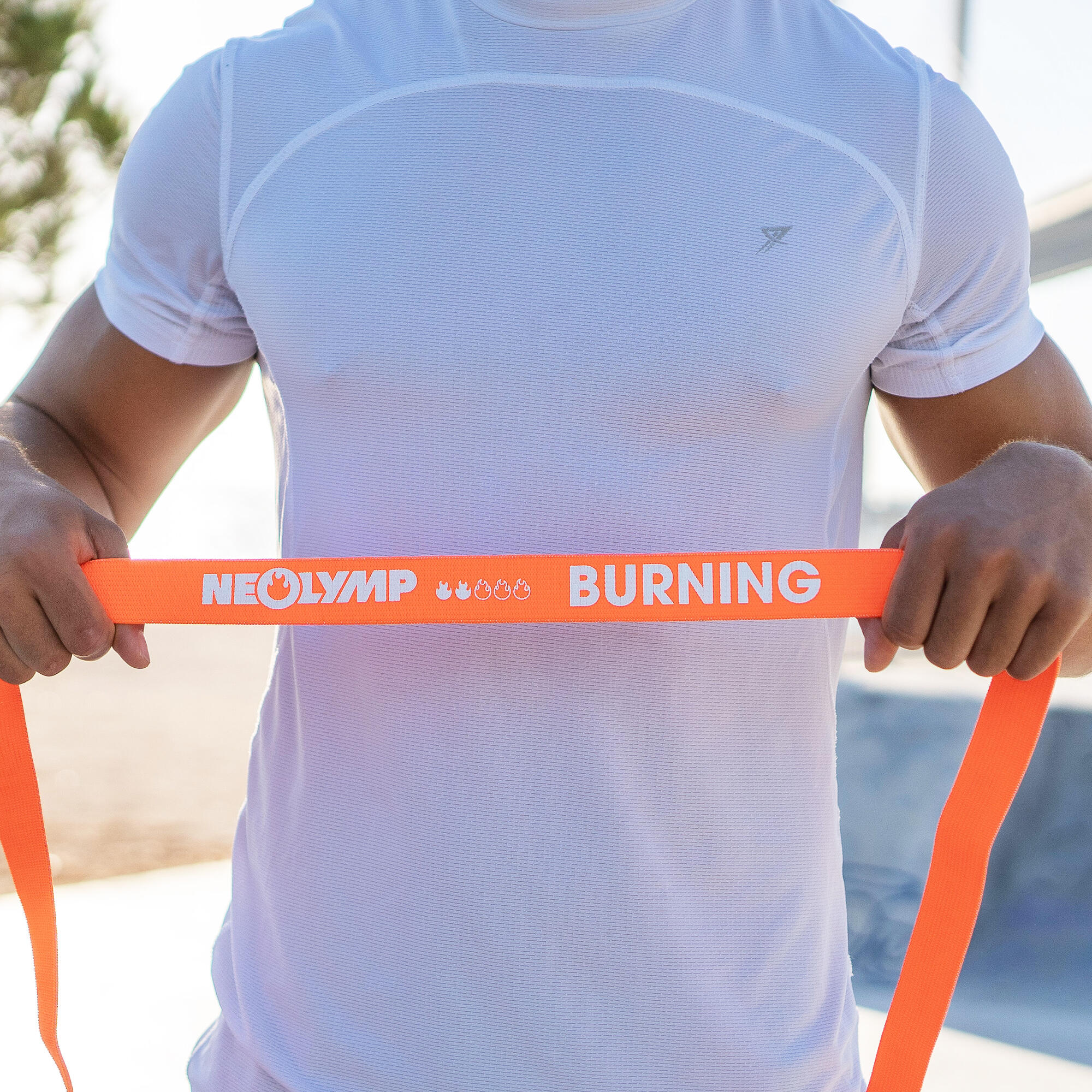 Fitnessband lang aus Stoff – Widerstandsstufe 2, Traininsbänder mit Tasche 6/7