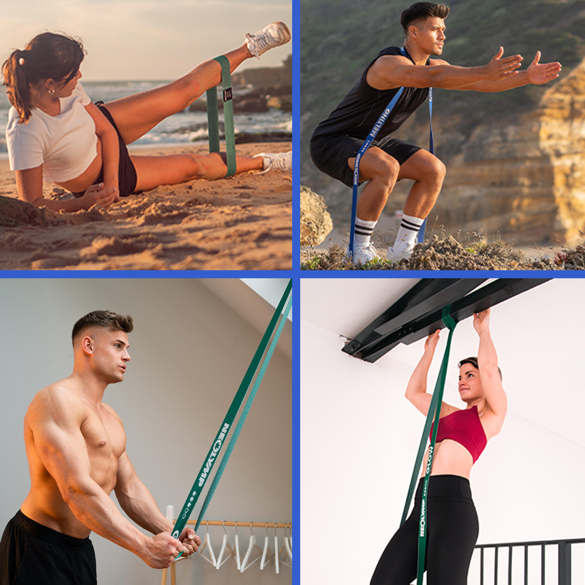 Fitnessbänder Set aus Stoff – 5 Widerstandsstufen, Traininsbänder mit Tasche 4/7