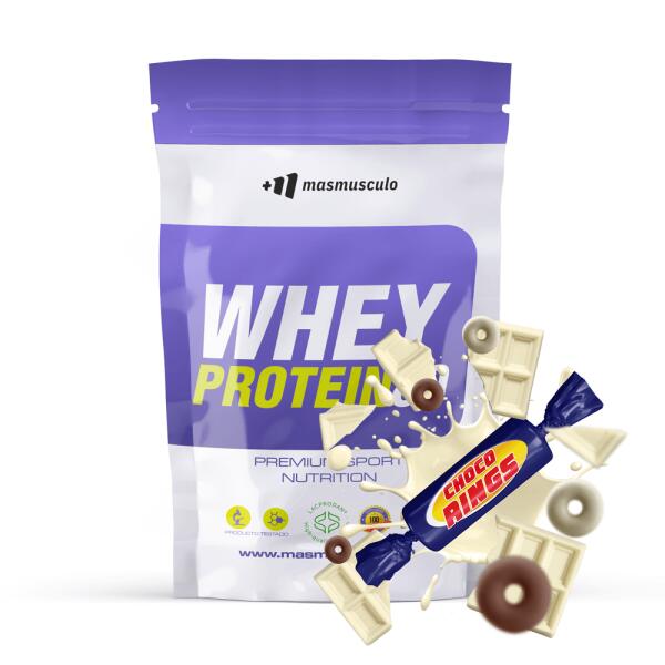 Whey protein80 - 1kg chocolate branco com choco rings da mm supplements