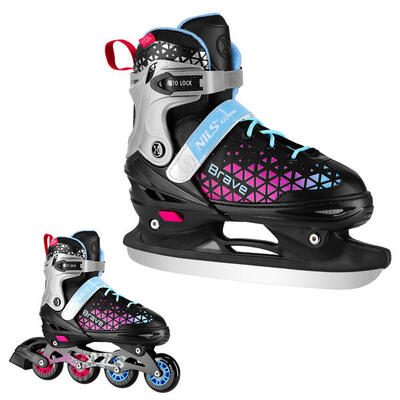 Inline-Skates mit Hockey-Skate-Platte Brave Nils Extreme NH18190A 4-in-1