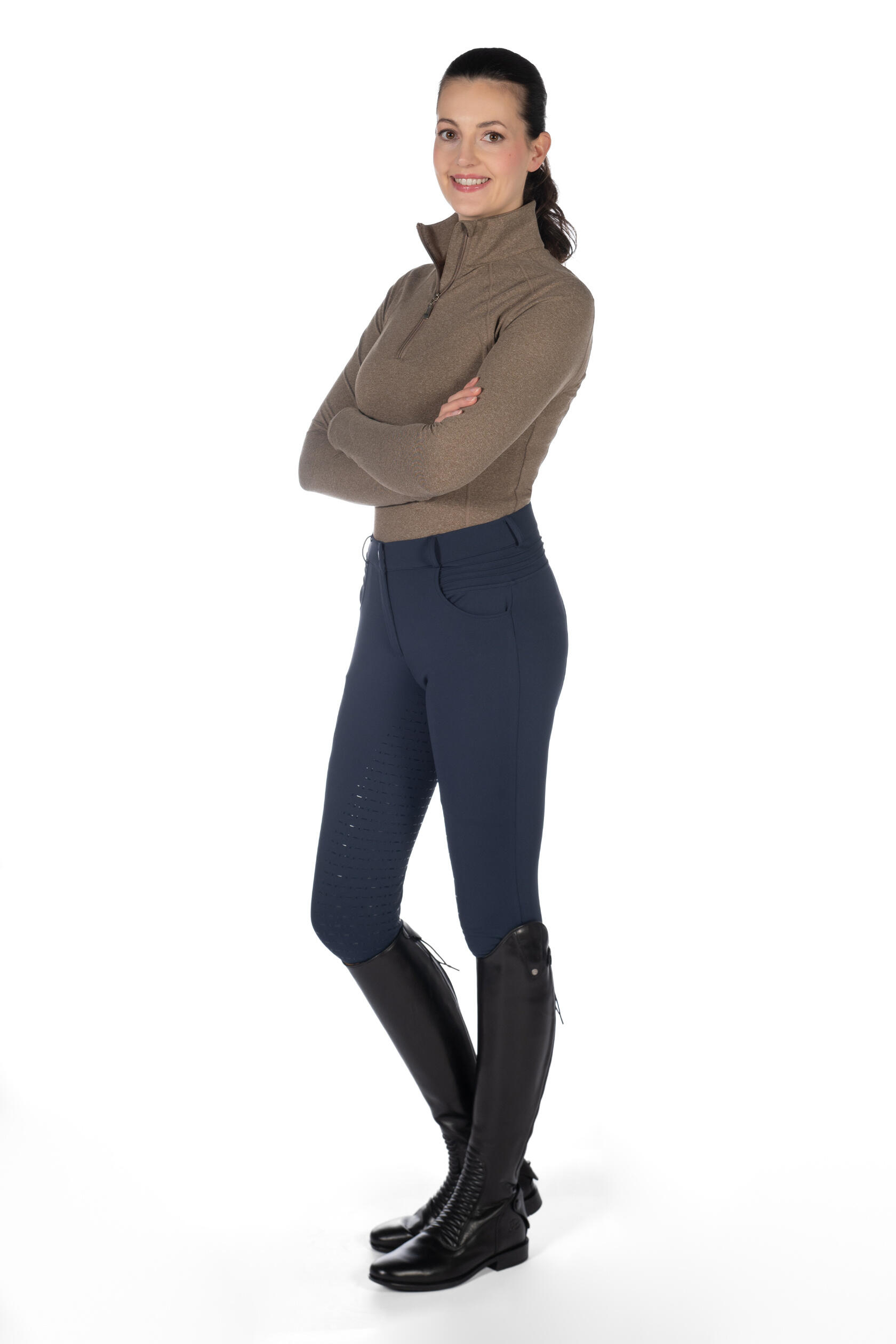 HKM Verwarmde Rijbroek Comfort Style - Deep Blue 7/7