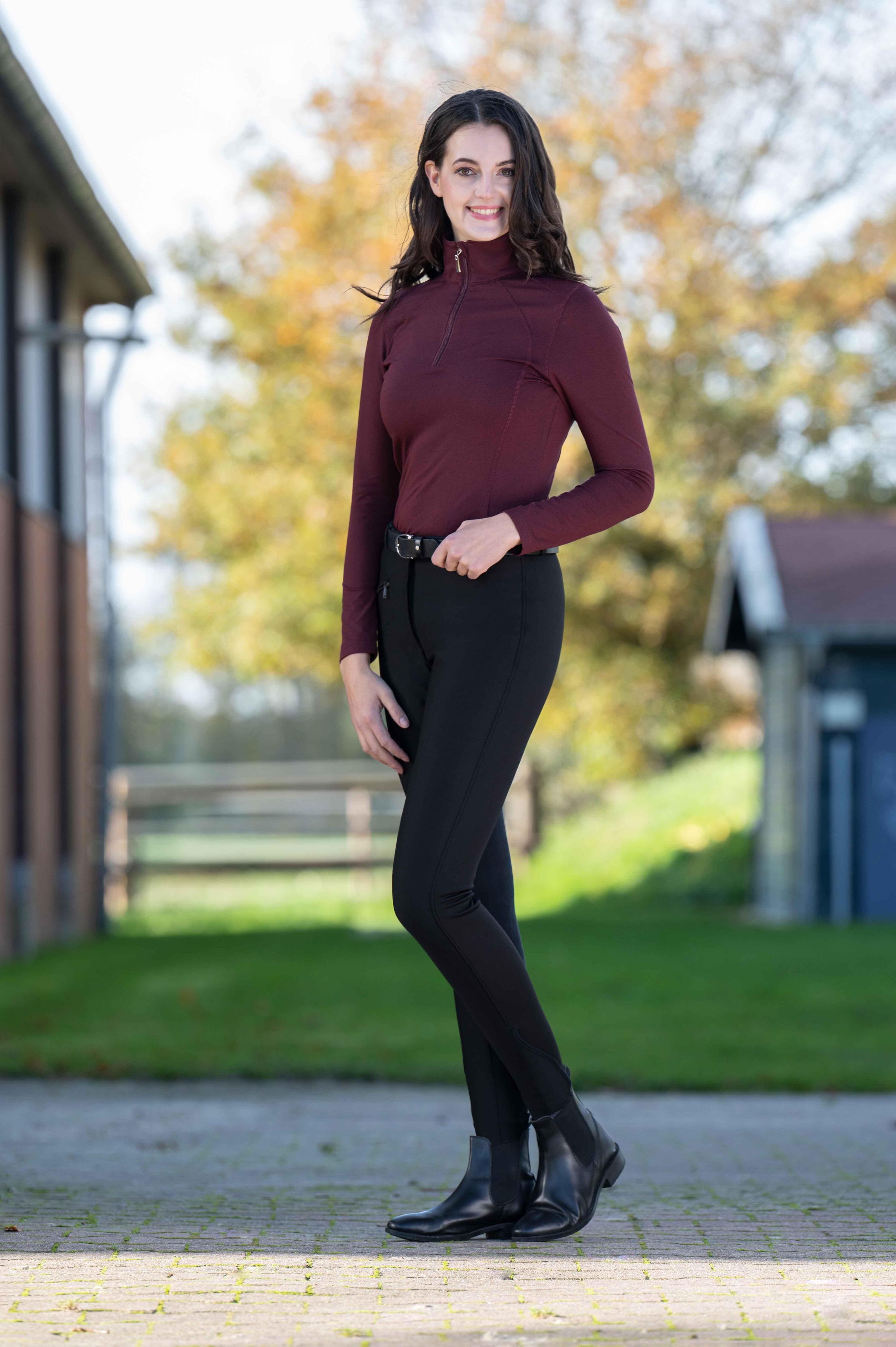 Damen Reithose Vollbesatz BASIC Belmtex weiß/schwarz 3/3
