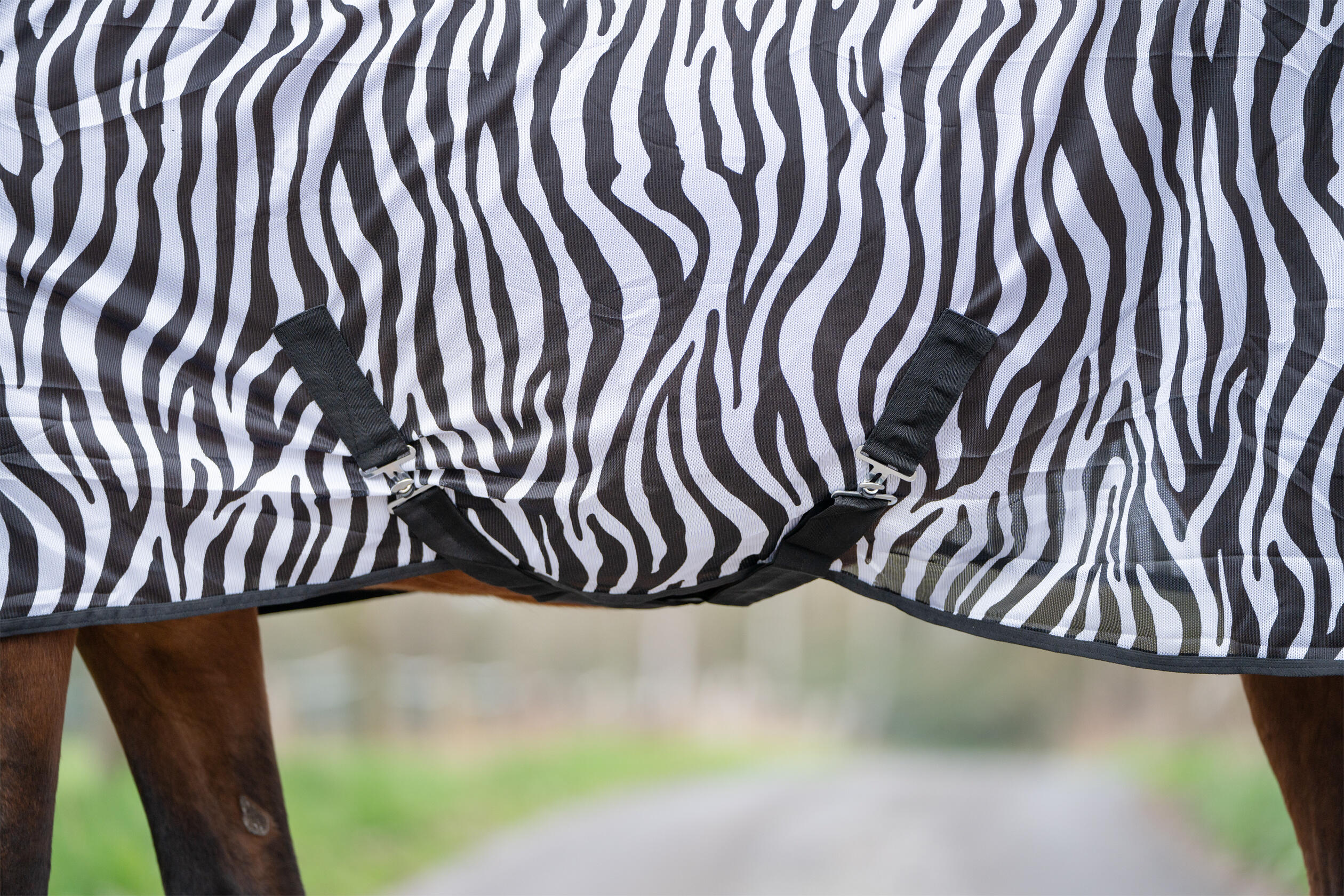 Fliegendecke mit Kreuzgurt ZEBRA schwarz/weiß 7/7