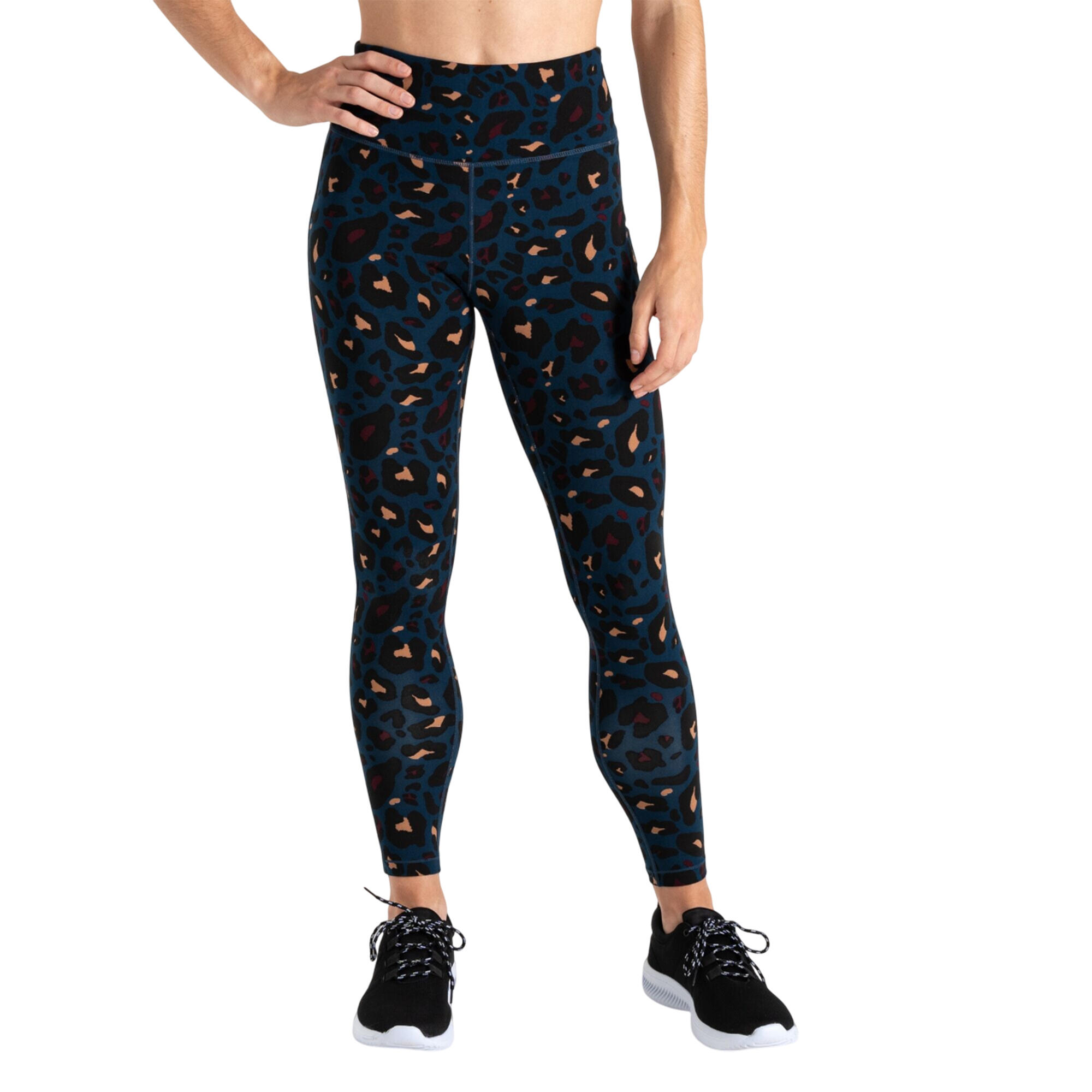 Womens/Ladies Influential Animal Print Gym Leggings (Moonlight Denim) 4/5