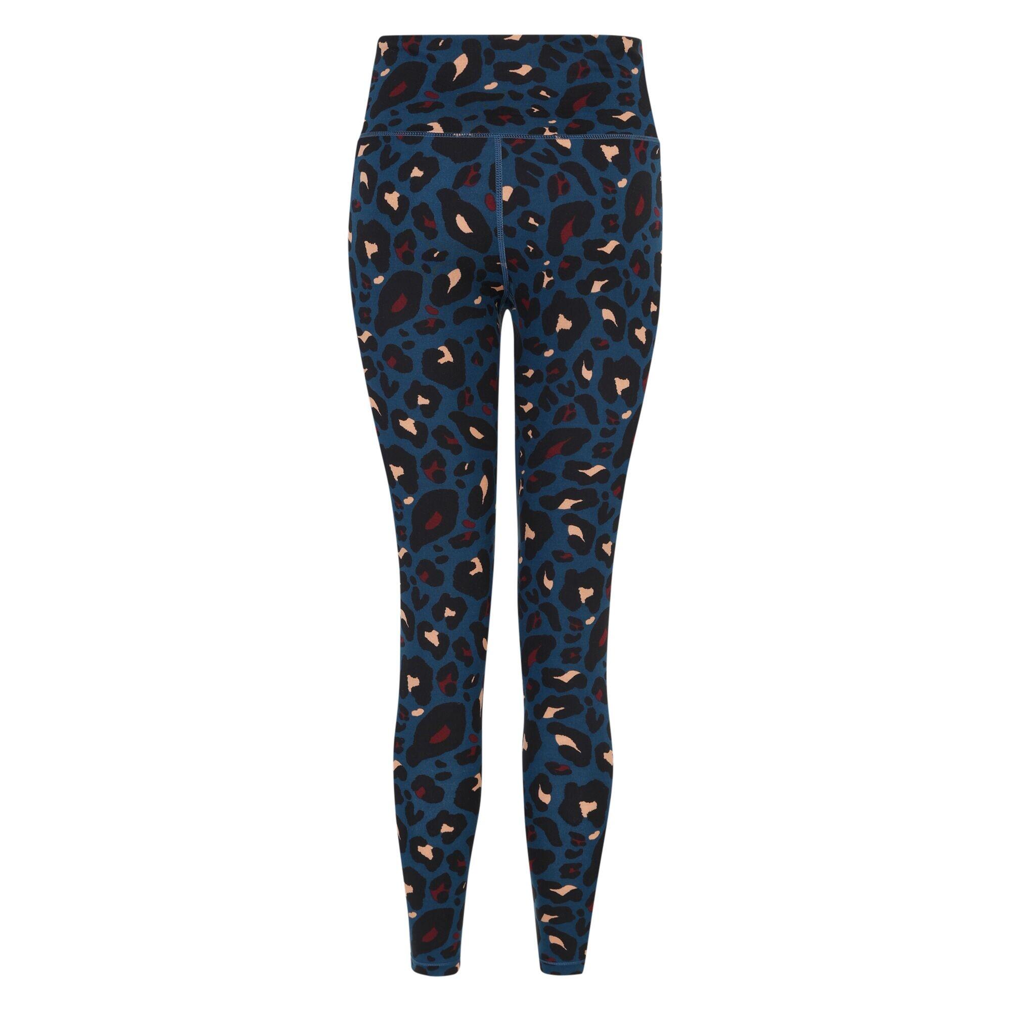Womens/Ladies Influential Animal Print Gym Leggings (Moonlight Denim) 2/5