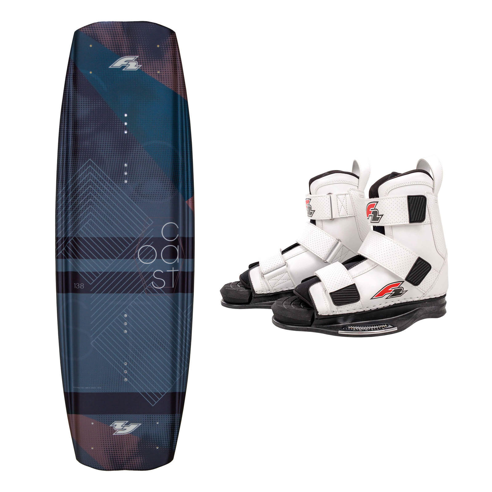 F2 Set Wakeboard Coast Petrol 144cm mit Wakebindung Team Boot L/XL 1/4
