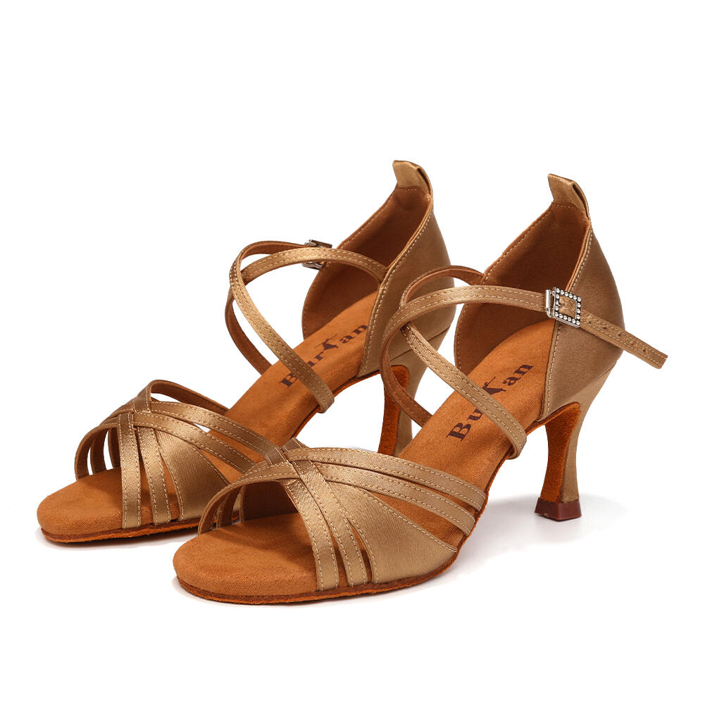 Sapatos de dança "Marbella" salsa bachata kizomba latino - nude 7 cm 4/6