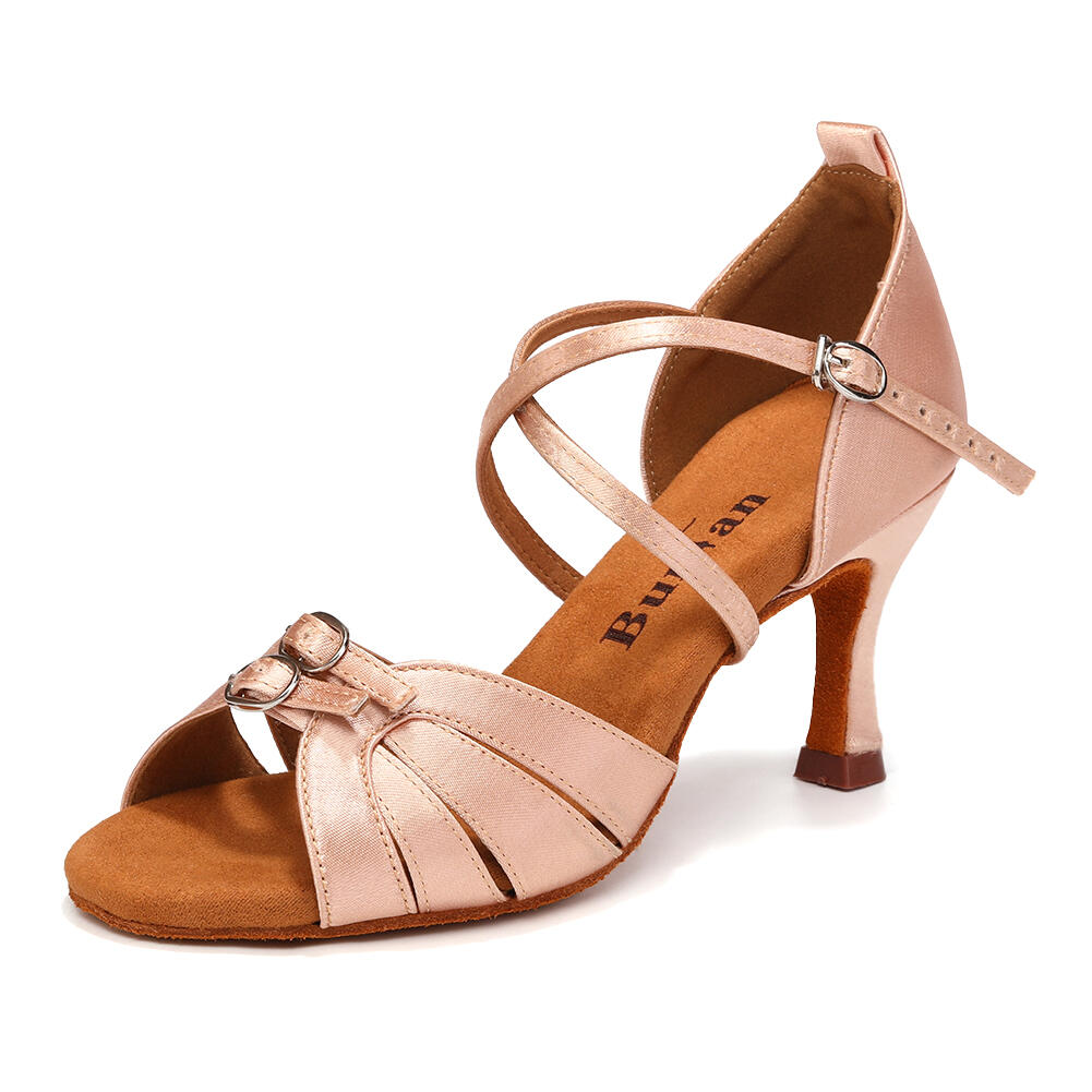 BURTAN Dansschoenen "Malaga" salsa bachata kizomba latino - roze 7 cm