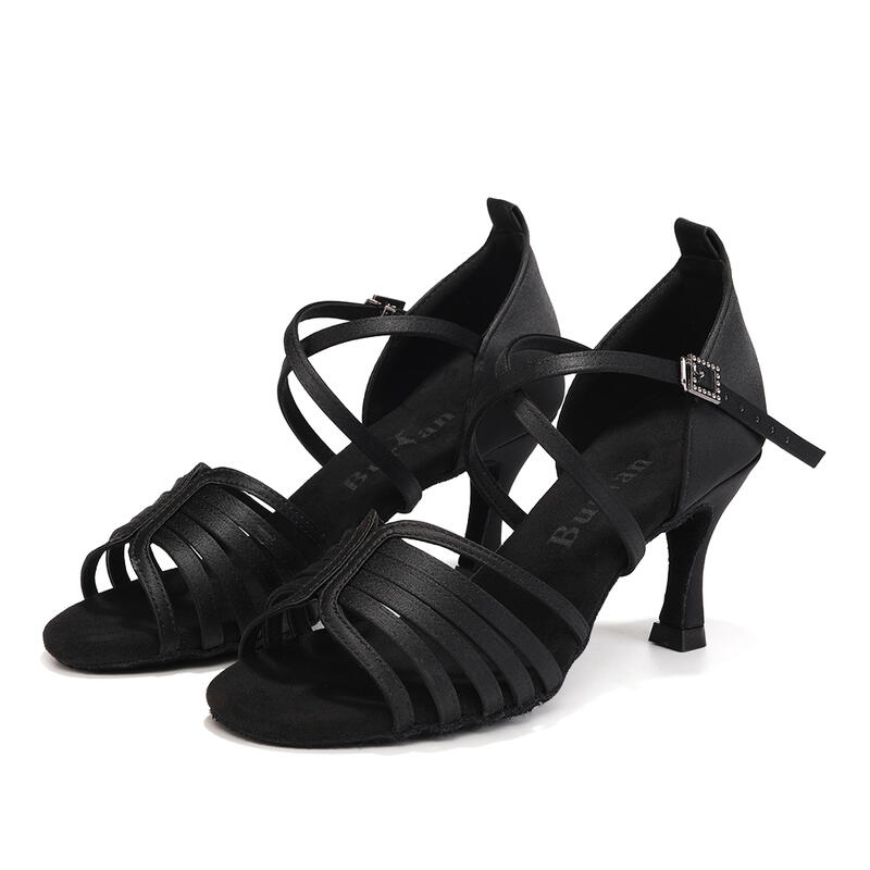 Buty taneczne "Estepona" salsa kizomba bachata latino - czarne 7 cm