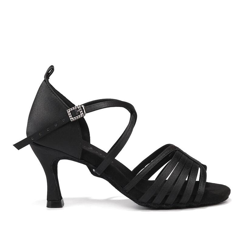 Buty taneczne "Estepona" salsa kizomba bachata latino - czarne 7 cm