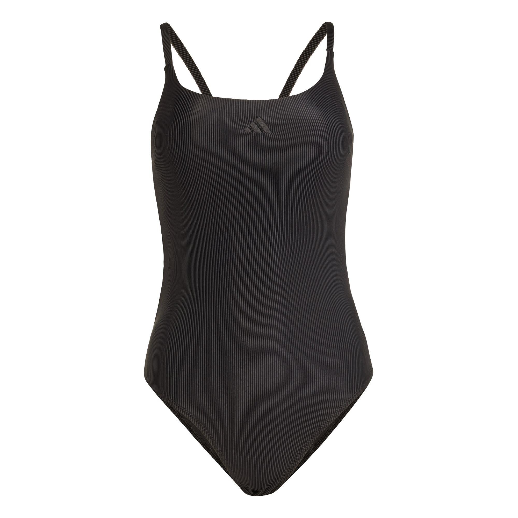 【Adidasコリア】 Iconisea Ribbed Padded Thin Straps Swimsuit adidas Iconisea Padded Premium X-Back Swimsuit - Black