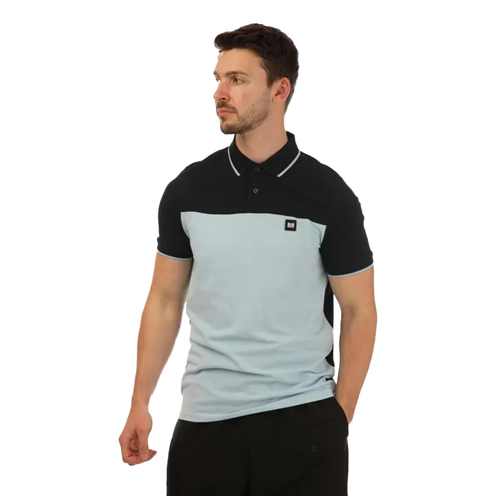 WEEKEND OFFENDER Mens Lario Block Polo Shirt (Blue Navy)