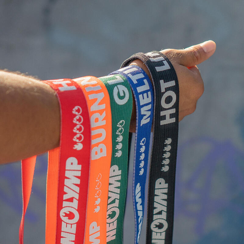 Set De Bandes De Résistance En Tissu - 5 Niveaux Avec Sacoche Et Poignée NEOLYMP